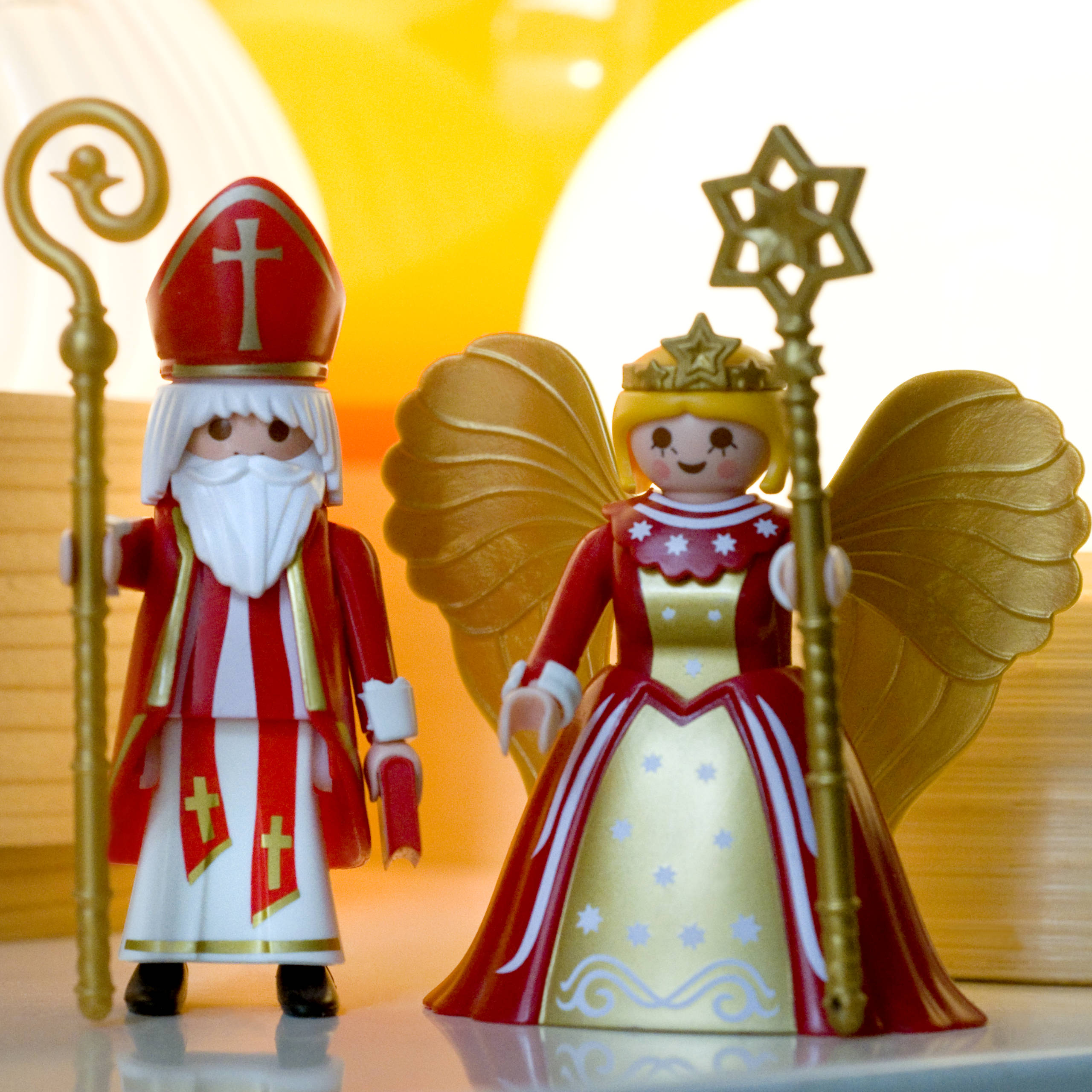 Playmobil-Figuren: Nikolaus mit Engel